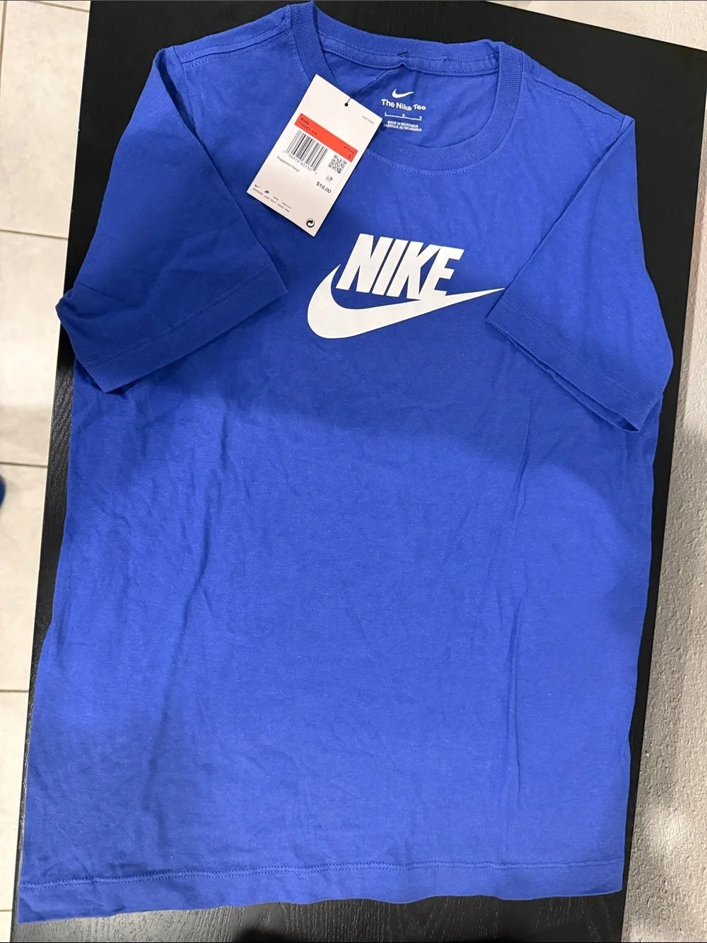 Nike Kids Blue T-Shirt with White Logo